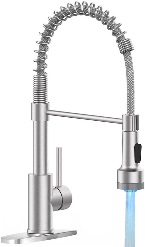1-3 Hole Dual Function Kitchen Faucet with Pull down Sprayer Brushed Nickel NEW