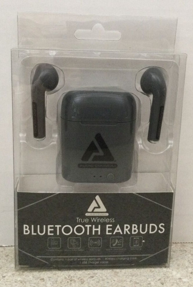 True Wireless Bluetooth Headset - Grey, W/ Charging Case
