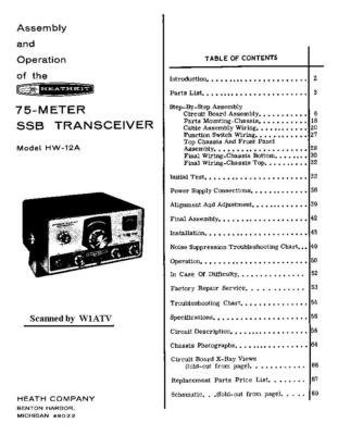 Assembly & Operation Manual for Heathkit HW-12 A 75 Meter SSB