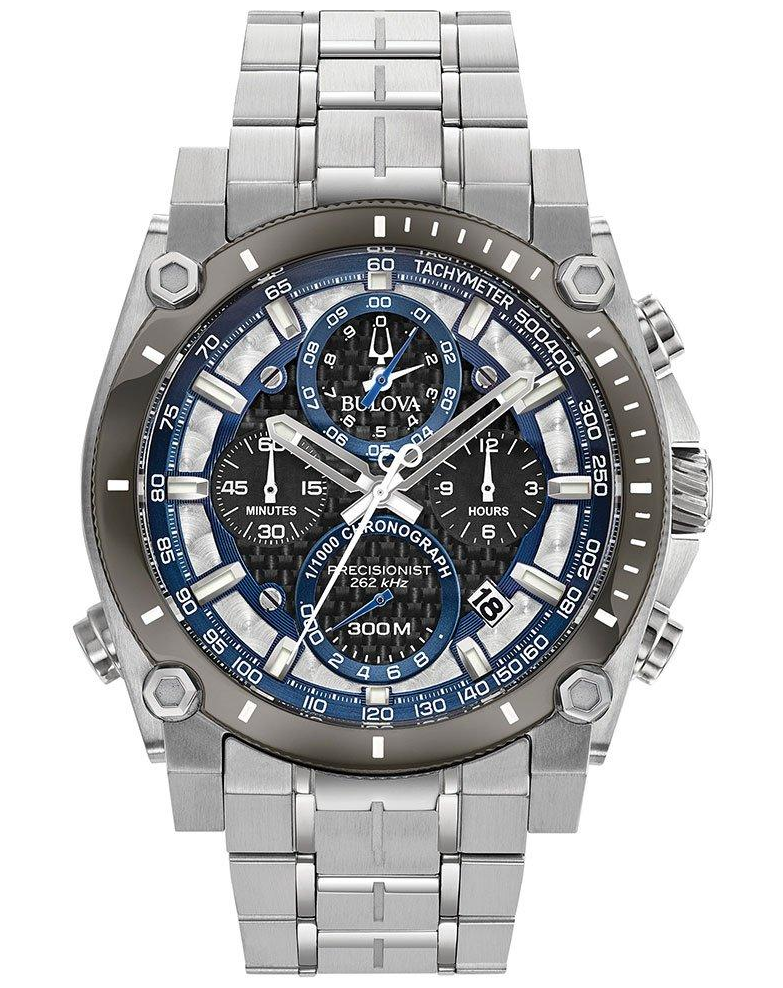 Pre-owned Bulova Precisionist 98b316 Men's Chronograph 262 Khz Stainless Steel Watch