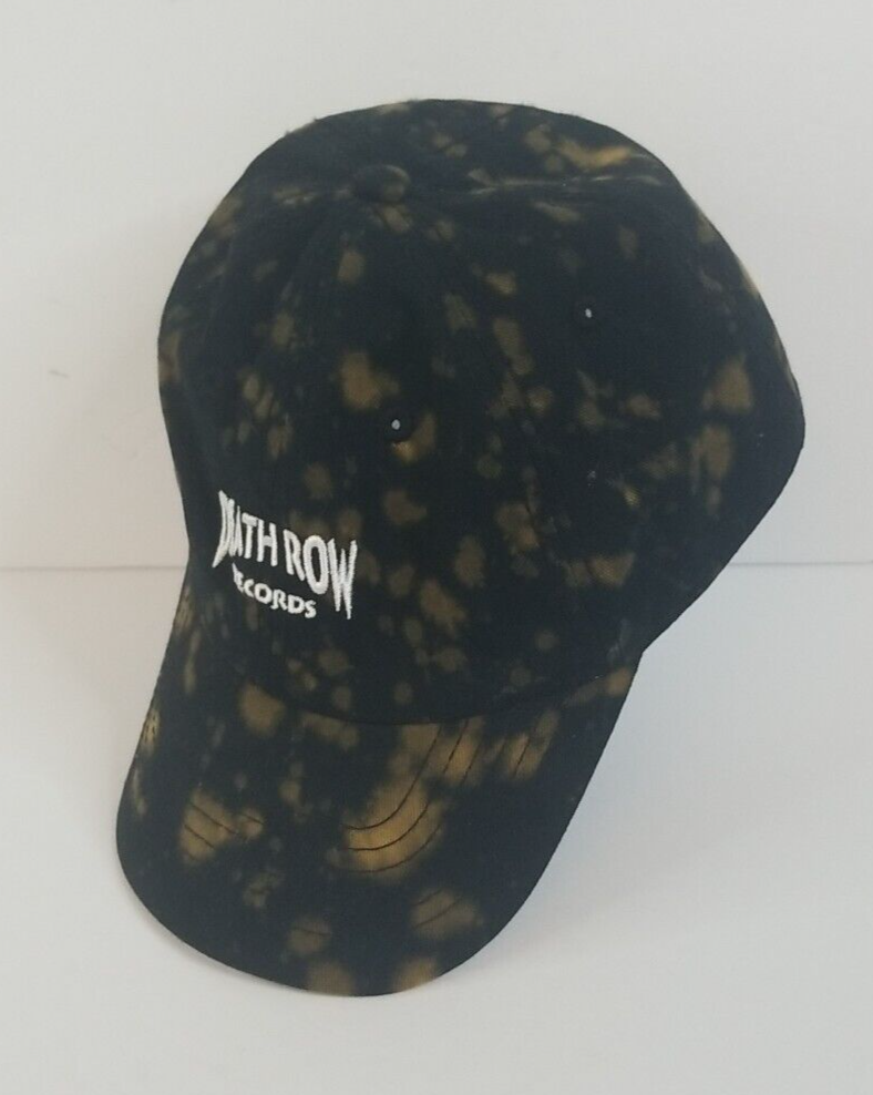 Death Row Records Black Spotted Embroidered Adjustable Preowned Cap/Hat