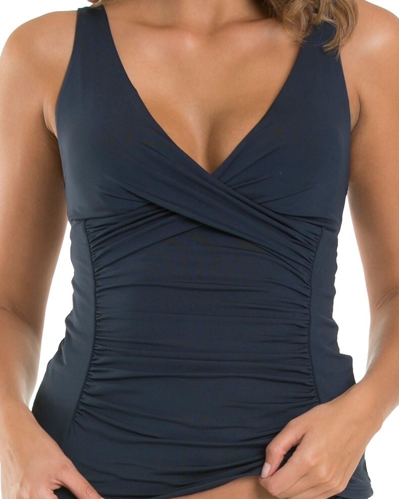 Jets By Jessika Allen Womens 248705 Jetset Multi-Fit Tankini Top Swimwear Size 4