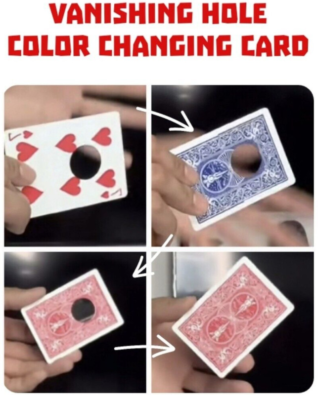 Magic Trick Color Changing Card With Vanishing Black Hole Close