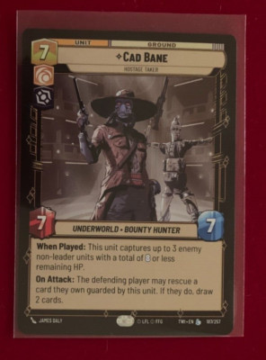 Cad Bane, Hostage Taker - TWI 187 - Star Wars Unlimited CCG - Pack Fresh
