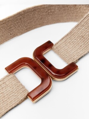 Zara ACETATE EFFECT STRETCH BELT size 30