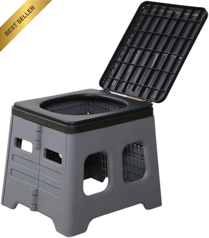 Folding Toilet, Folding Trash Can, Portable Folding Toilet Reusable, Outdoor Tra