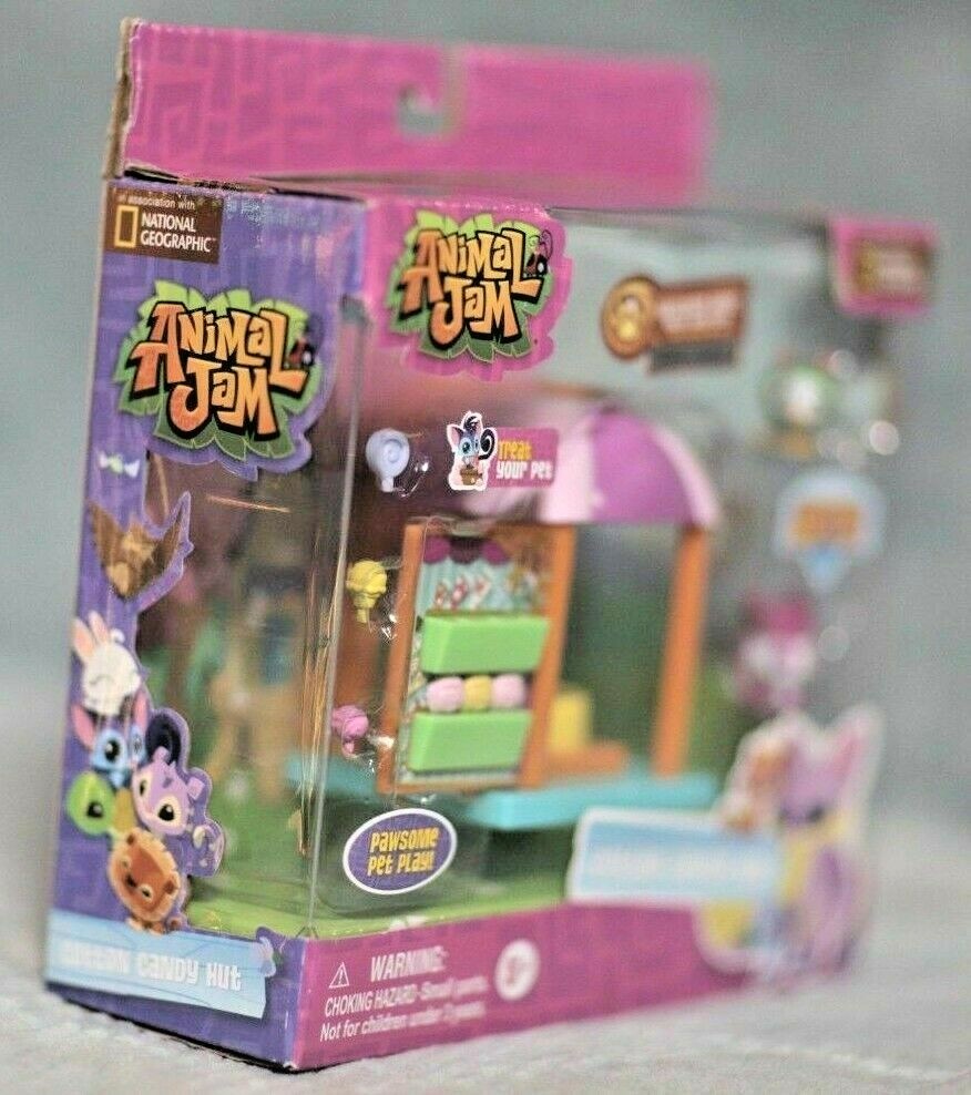 Animal Jam COTTON CANDY HUT & PET WASH HUT Playsets Exclusive Limited Edition