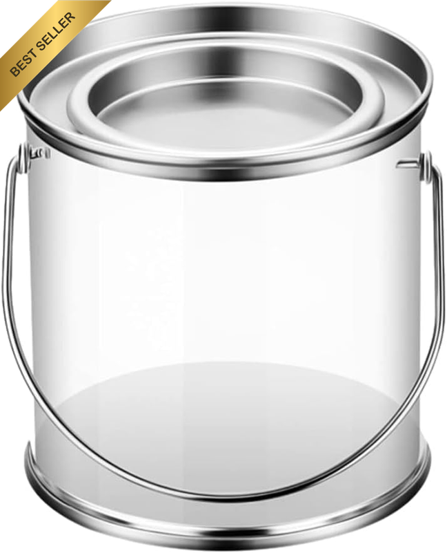 10Pcs Transparent PVC Cylinder Containers with Iron Lids, round Storage Jars, 2.