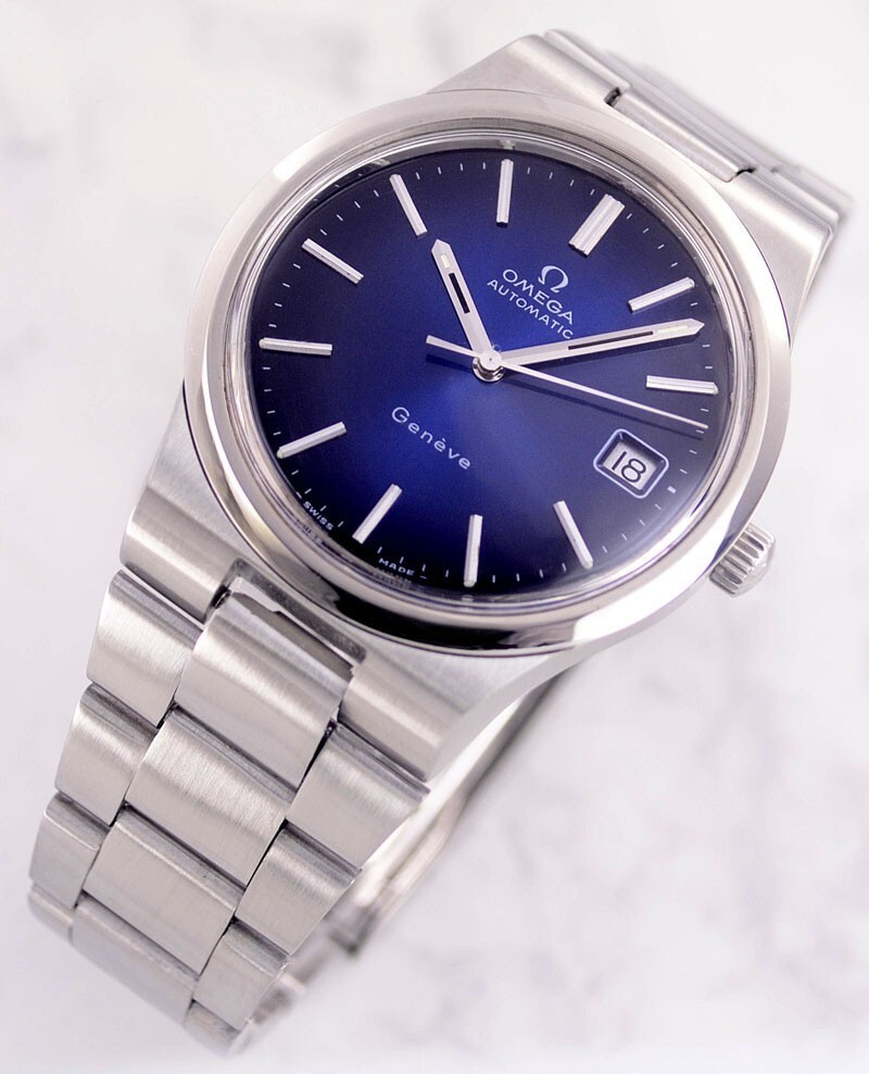 OMEGA GENEVE AUTOMATIC 1660173 CAL1012 DATE DARK BLUE DIAL MEN OMEGA GENEVE AUTOMATIC 1660173 CAL1012 DATE DARK BLUE DIAL MEN