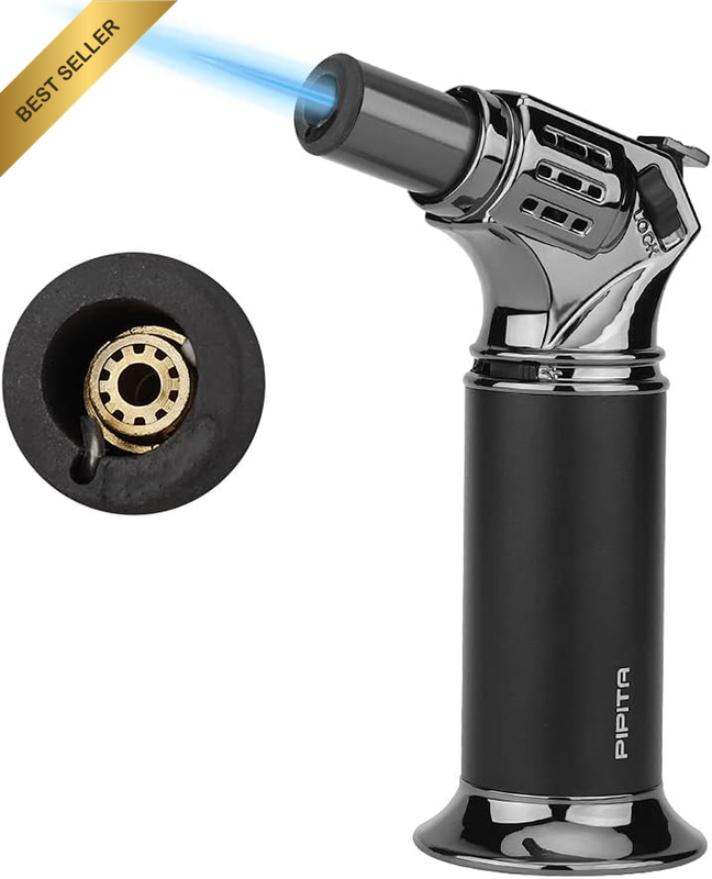 Refillable Butane Blow Torch, Adjustable Flame for Cooking, Crafts, BBQ
