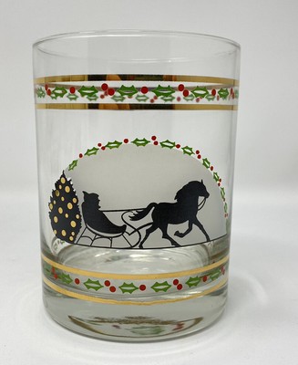 Vintage Luminarc Holiday Style Double Rock Glasses 14 oz. in original box Tree