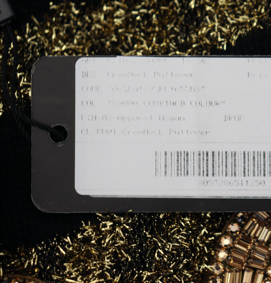 

DOLCE - GABBANA Свитер Черное Золото D-G Кристалл Кашемир IT44 / US10 /  2500usd, Черный