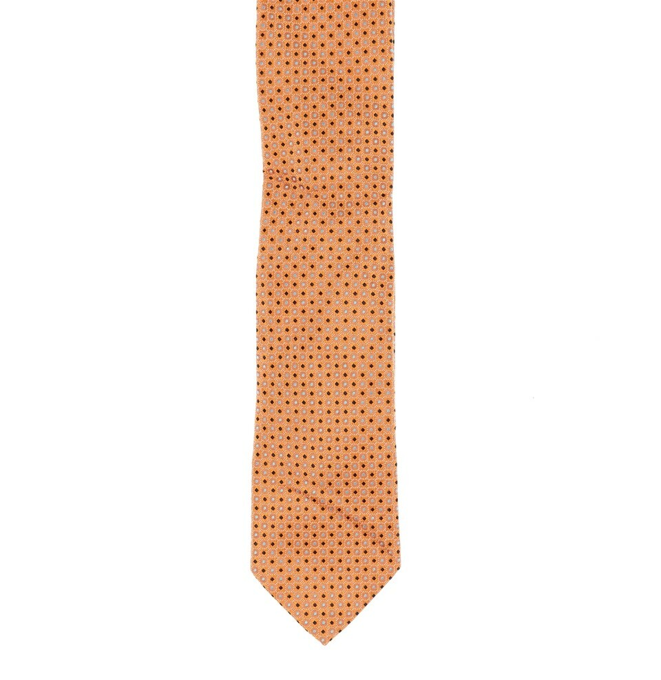 John W. Nordstrom Orange Silk Men's Polka Dot Pattern Tie $89 127245