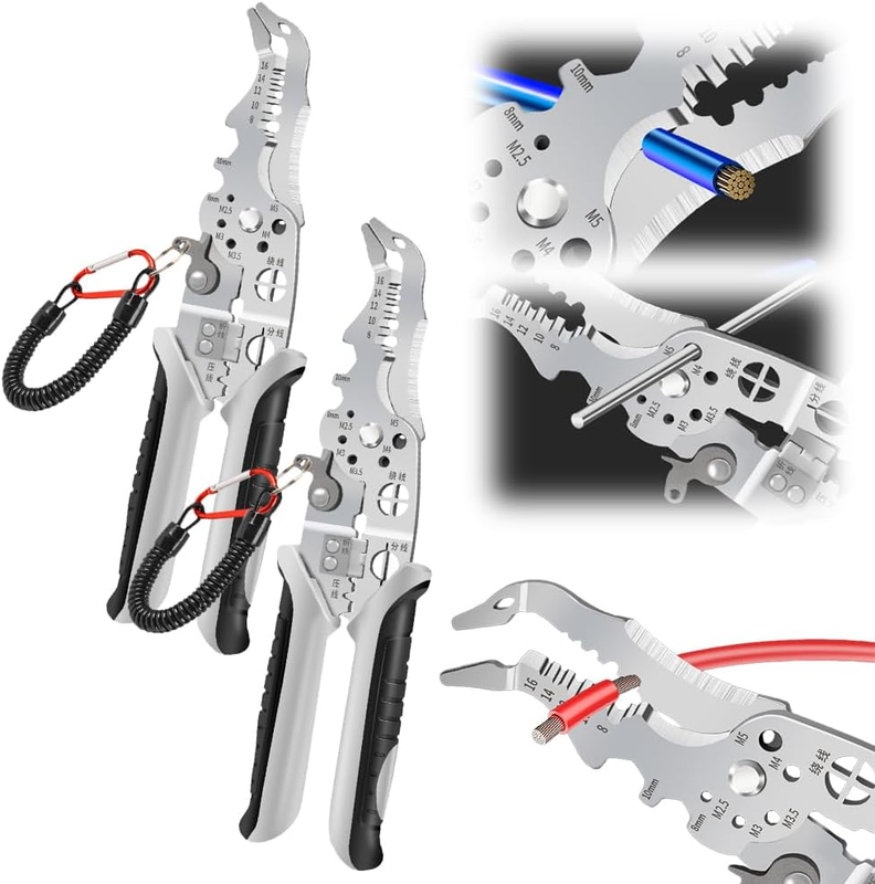 2024 New Upgrade Multifunctional Wire Stripper Crimper Cable Cutter Pliers, Prof
