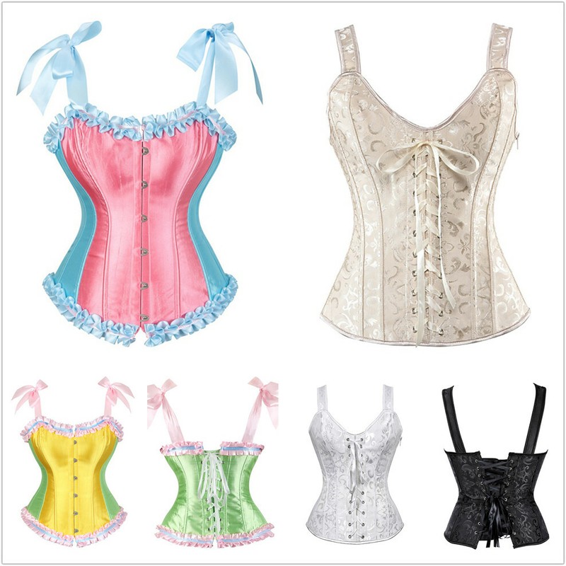 Corset Femme Curvy Minceur Overbust Os Plastique - Push Up Vintage Élégant Bustier Taille Formateur Shapewear