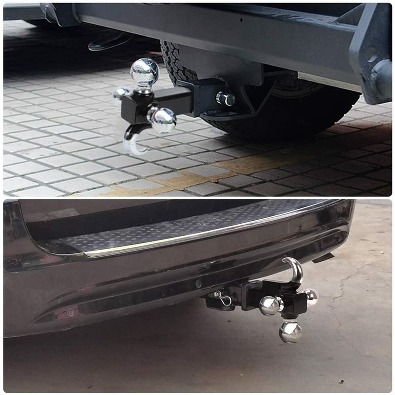 2" Receiver Towing Tri-Ball Trailer Hitch Ball Mount 1-7/8" & 7 2" & 2-5/16''