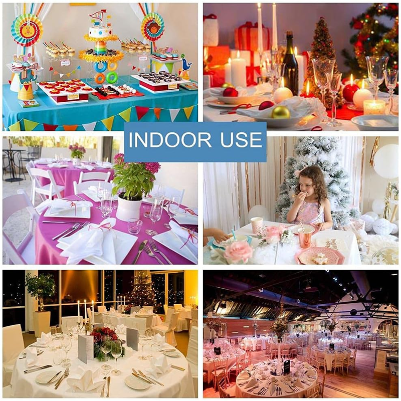 Disposable Plastic Tablecloth 54 Inch. X 108 Inch. 3 Pack Premium Decorative Rec