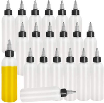 20 Pack 4Oz/120Ml Plastic Boston Squeeze Bottles,Empty Dispensing Bottles
