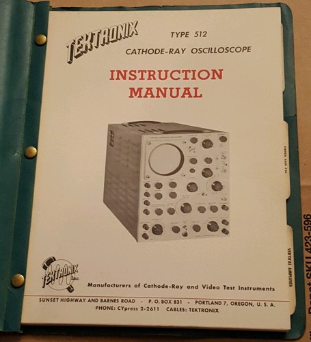 tektronix instruction manual 512 cathode ray oscilloscope vintage booklet