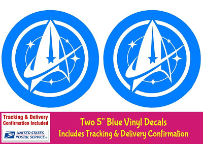 Starfleet Command Star Trek Two Pack Blue Vinyl Decals Car Laptop Tablet Window