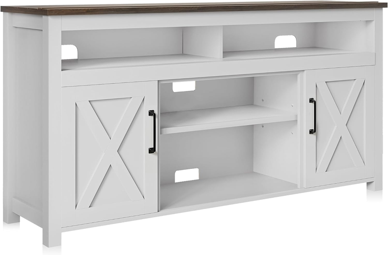 58 Inch TV Stand, Contemporary Entertainment Center for Tvs up to 65", Wood Medi