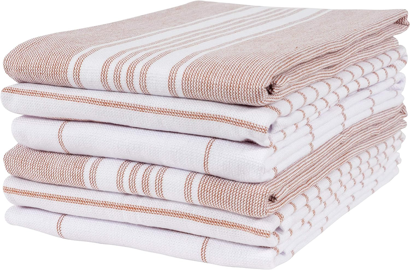 Monaco Mixed Yarn Dyed Reversible Terry Dish Towel Set of 6, 100-Percent Egyptia