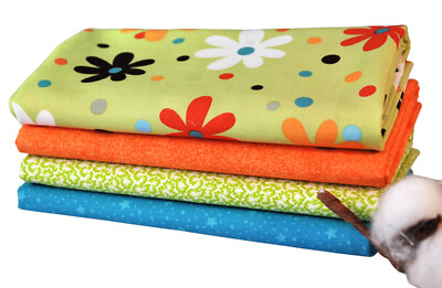 Mod Flowers-A 4 Fat Quarters Bundle, 100% cotton, 1 yard total