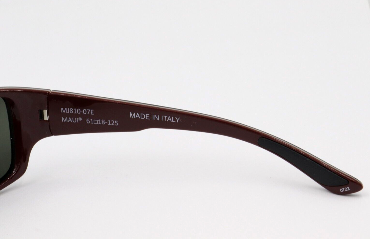 Pre-owned Maui Jim Local Kine Gray Polarized Tri-color Wrap Sunglasses 810-07e $279 In Neutral Gray