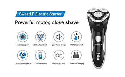 SweetLF Electric Shaver for Men Wet and Dry Waterproof Electric Razor Cordles...