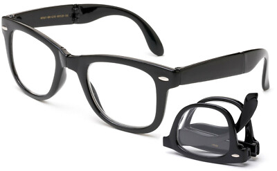 Compact Reading Glasses Foldable with Carry Case Classic Folding Reader Retro