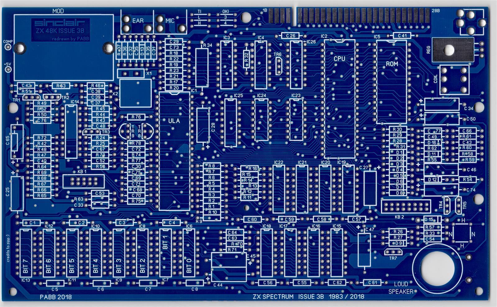Sinclair ZX Spectrum 48K Issue 3B - blau PCB | eBay Sinclair ZX Spectrum 48K Issue 3B - blau PCB | eBay