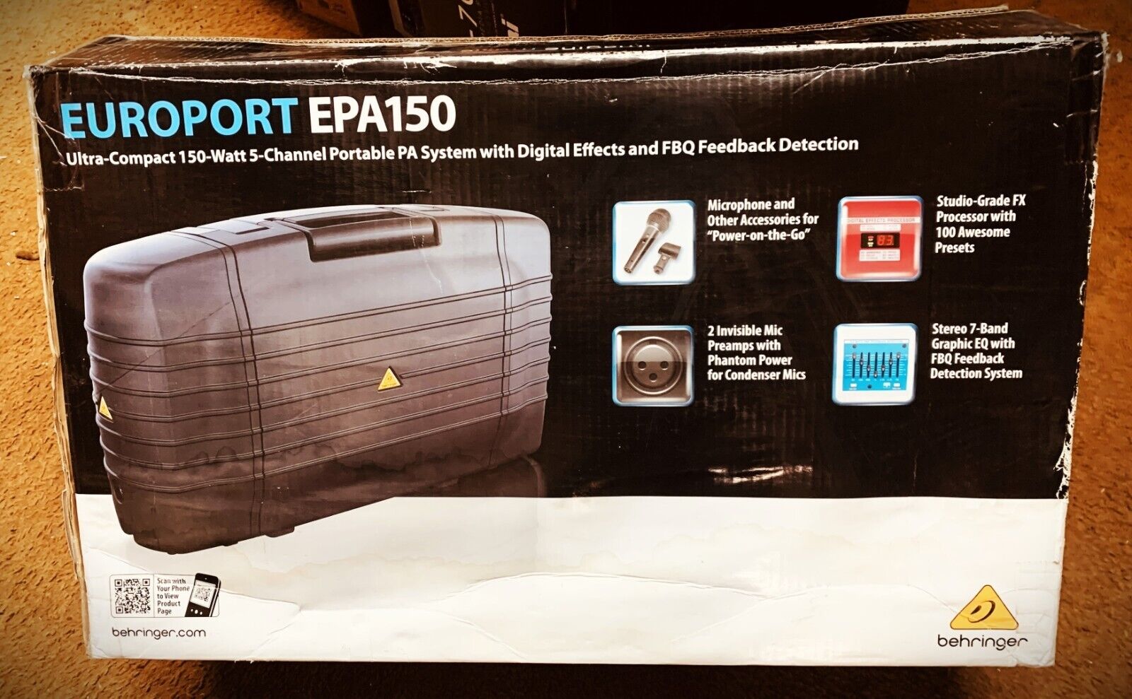 BEHRINGER Europort EPA 150 Ultra-Compact 150 Watt 5-Channel BEHRINGER Europort EPA 150 Ultra-Compact 150 Watt 5-Channel