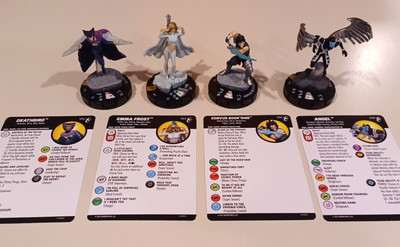 Heroclix Deathbird #052 Frost #053 Korvus #056 Angel #058 X-Men: Rise and Fall