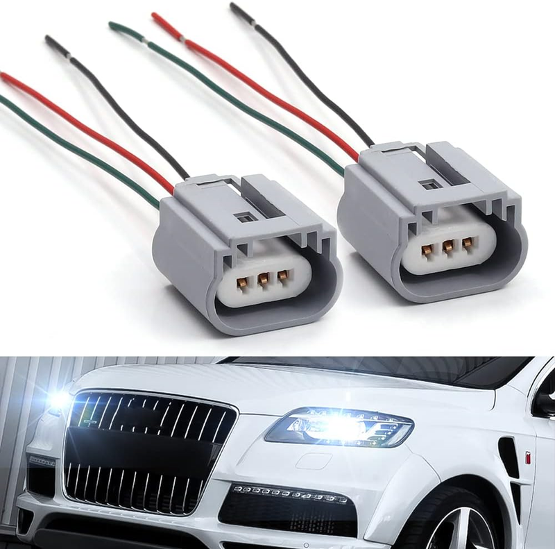 H13 9008 Socket Harness Connector Female Wiring Adapter Fog Light Kit 2PCS