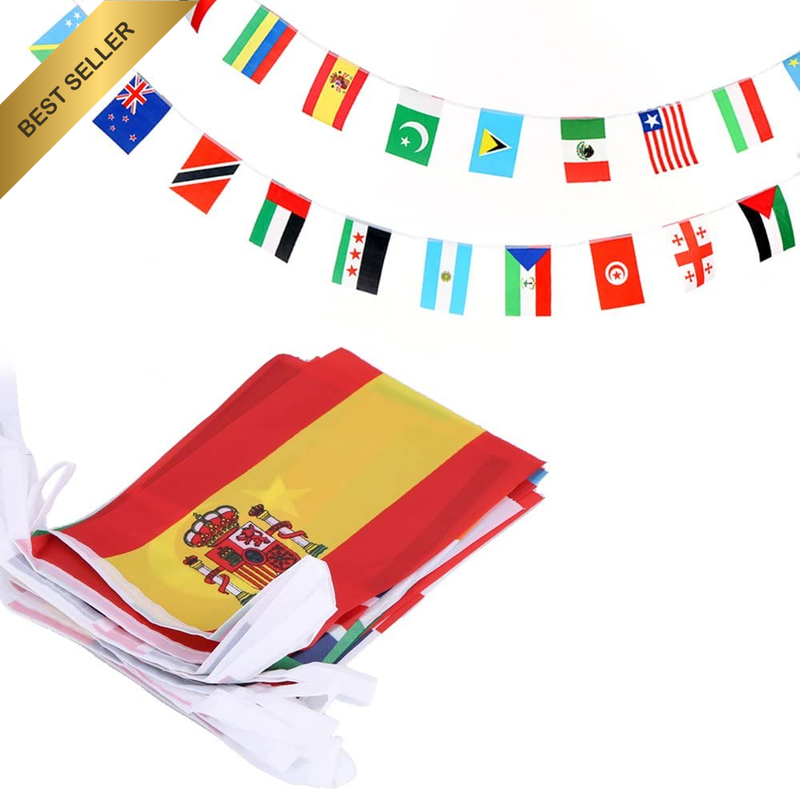 100 Countries String Flag, International Bunting Pennant Banner, Decoration for 