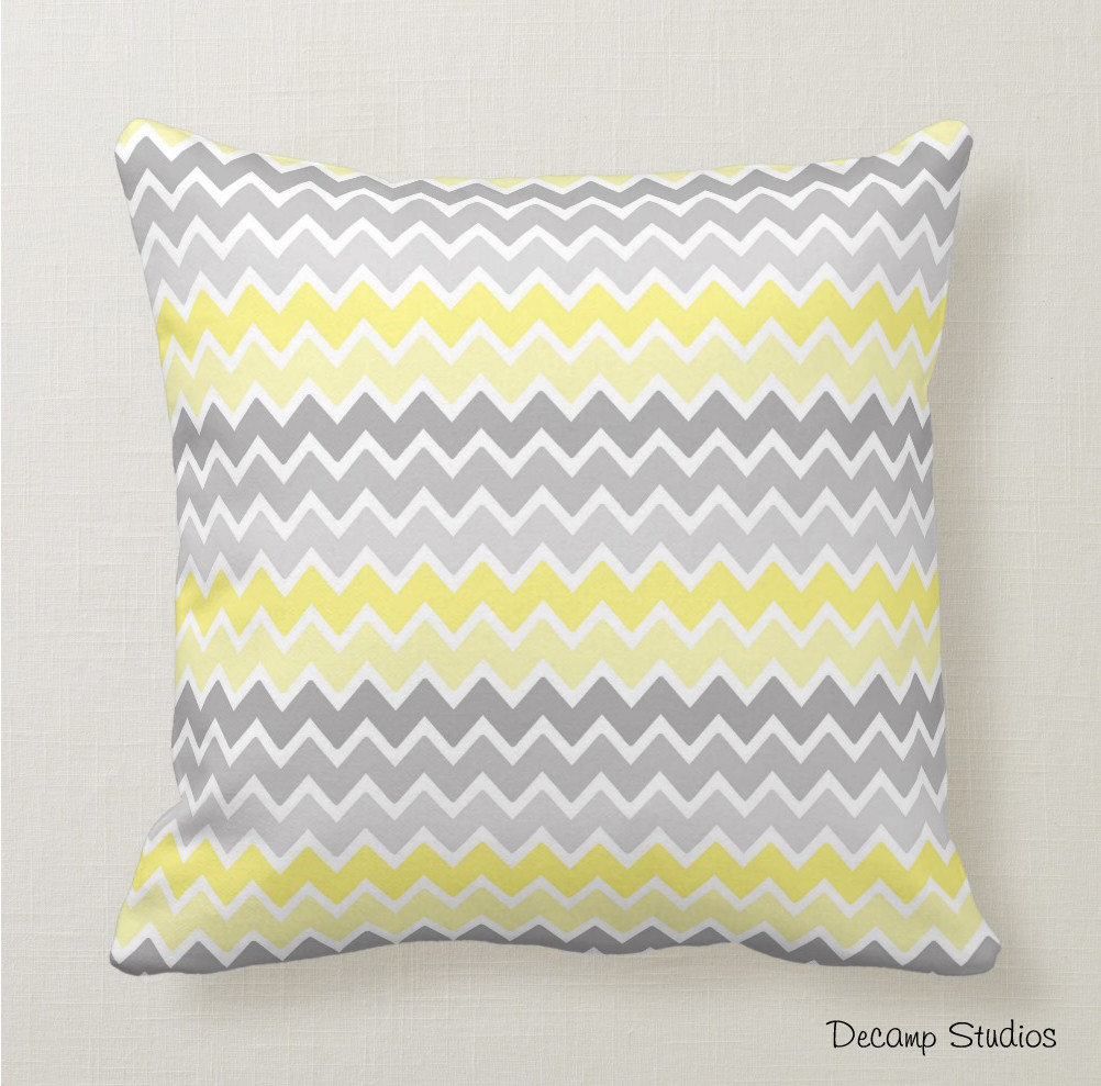 Personalized Baby Yellow Gray Elephant Nursery Pillow Birth Stats Announcement