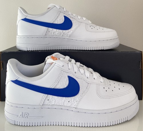 靴 Nike Air Force 1 WHITE-BLACK-RACER BLUE GS) Nike Air Force 1 '07 Low 'Worldwide Pack - Blue Fury