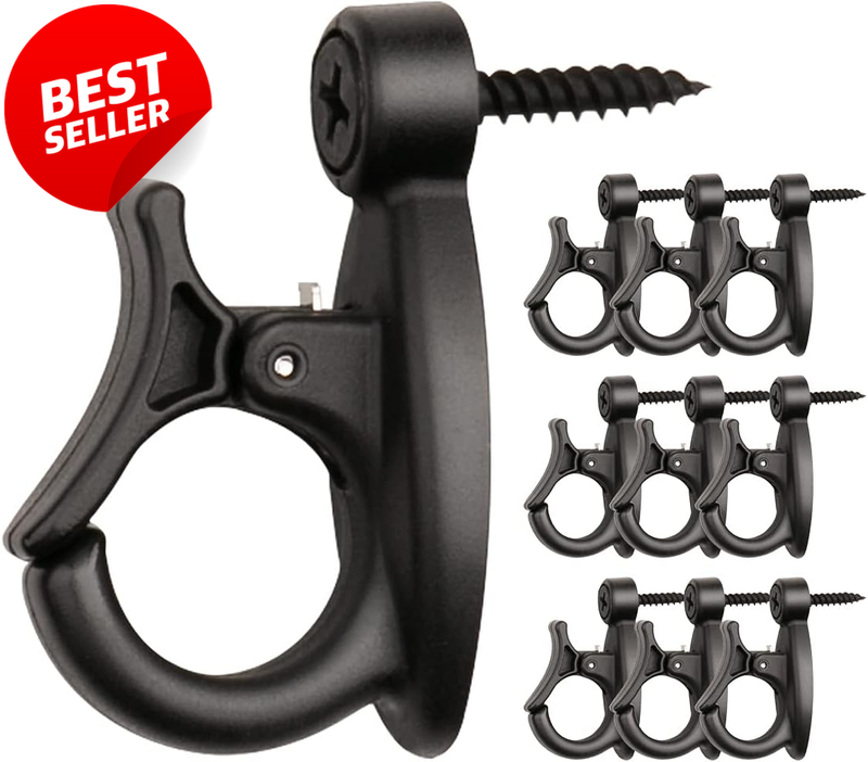 String Light Hanger Hooks Screw-In Plastic Hanging Hooks 20Pk Black - US