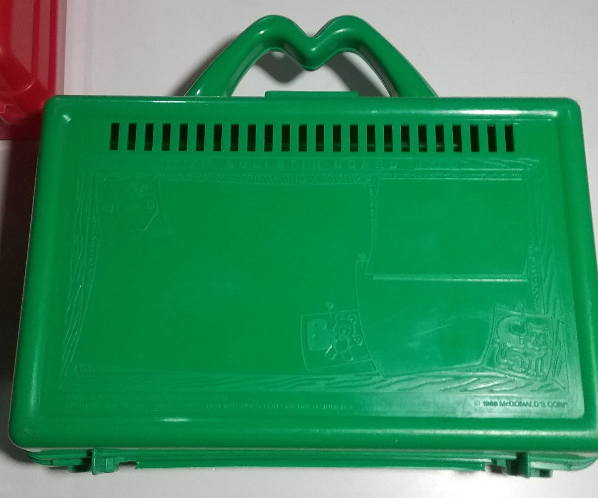 McDonalds Lunch Box Lot Of 2 Green Red Vintage 1980s 80s 1989 Ronald Grimmace