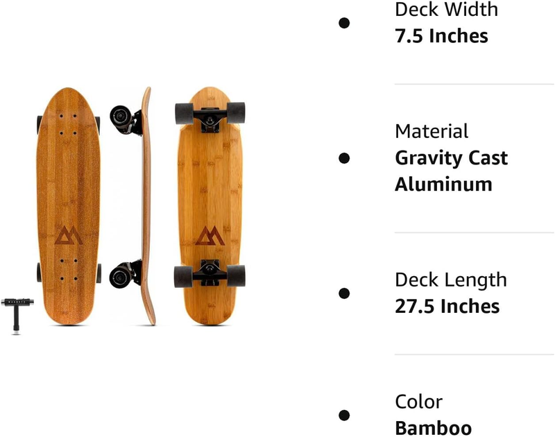 Complete Skateboard | 27.5" X 7.5" | 6-Layer Canadian Maple Double Kick Concave