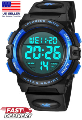 Kids Digital Sport Watch for Boys (3-12 Years)   50M Waterproof, LED Display, Al
