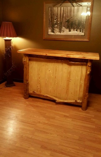 Rustic Cherry Log Bar, man cave, hand picked and peeled, cabin,  solid wood