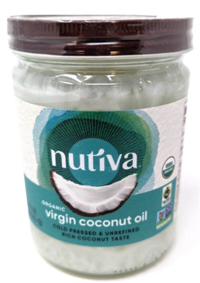 Nutiva Organic Cold-Pressed Virgin Coconut Oil 14 Fl Oz USDA Organic Non-GMO ...