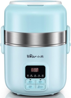 Bear DFH-B20J1 Smart Self Heated Lunch Box, Mini Hot Pot, Leakproof Plug-in Blue