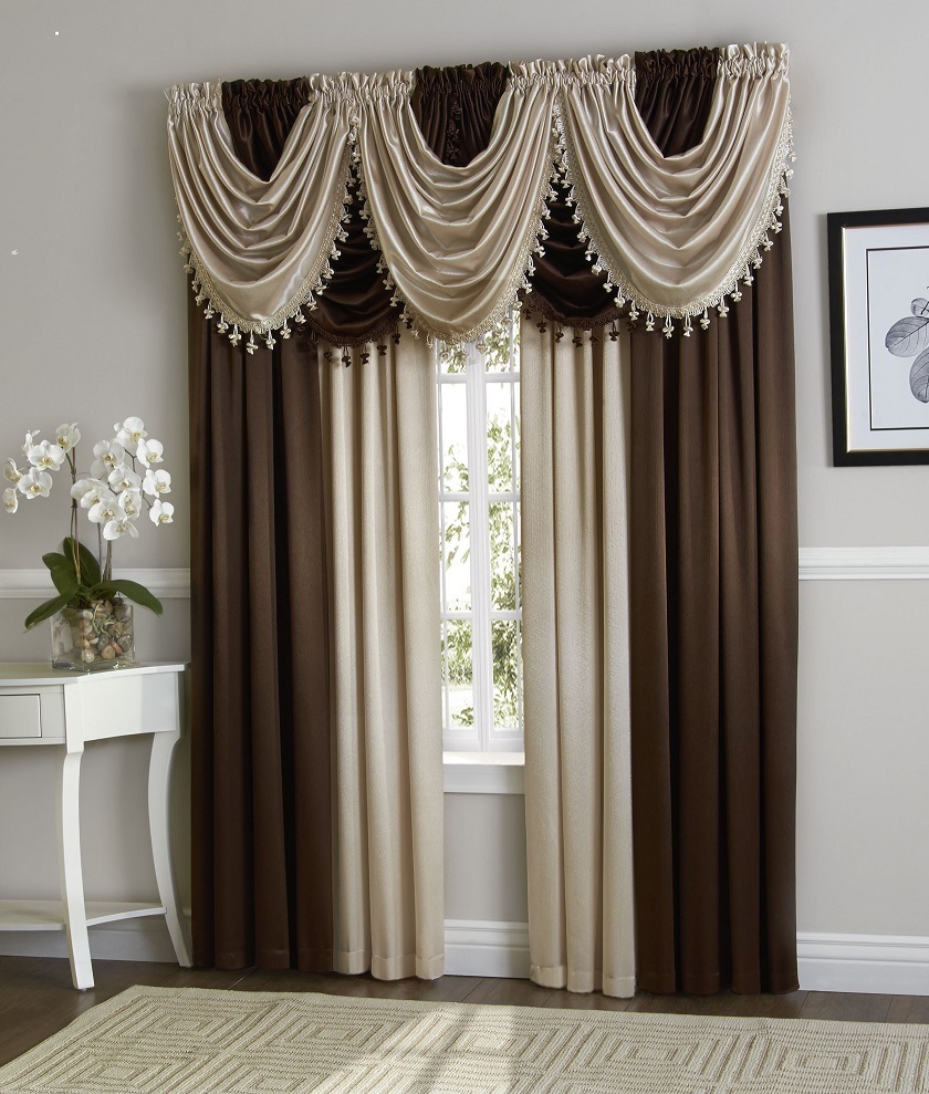 Hyatt Luxurious Window Curtain Panel Or Waterfall Valance Sold
