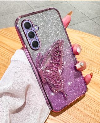Quicksand 3D Butterfly Wing Stand Case Glitter Cover Holder For Xiaomi OPPO VIVO