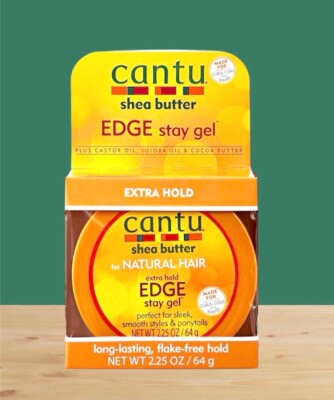 Cantu Extra Hold Edge Stay Gel For Natural Hair with Shea Butter 2.25Oz