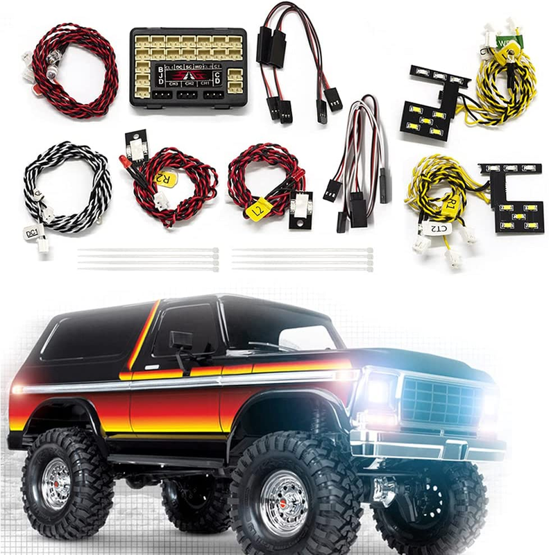 RC LED Light Set RC Car Flashing Light System Front & Rear Lamp Group for 1/10 1