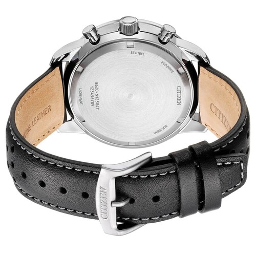 Pre-owned Citizen Eco-drive Ca4500-32a Future Force Chronograph Black Leather