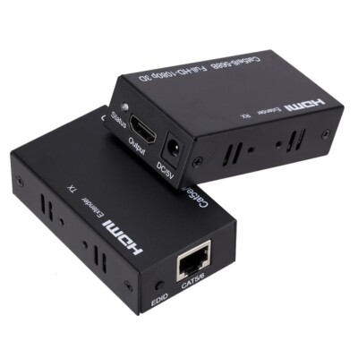 60m HDMI Extender Transmitter Receiver Converter CAT5e/6 UTP RJ45 Cable PC To TV